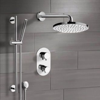 Shower Faucet Thermostatic Rain Shower System with Handheld, Rain Shower Head, Shower Faucet Set Remer SFR22